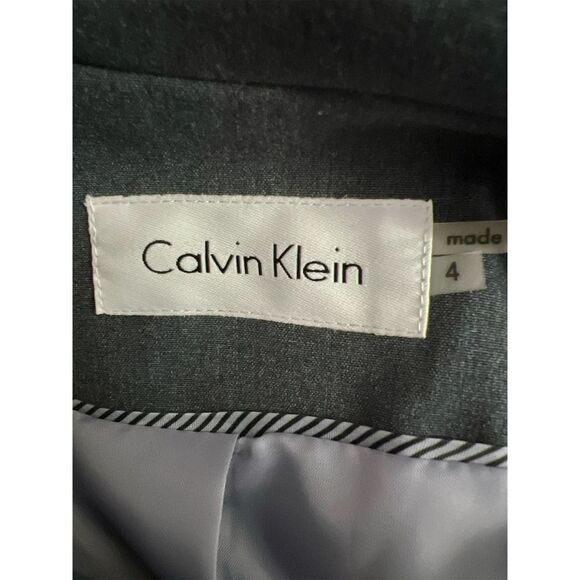 Calvin Klein Gray Blazer 2-Button Career-Wear Business Jacket Women’s Sz 4 - Picture 5 of 6
